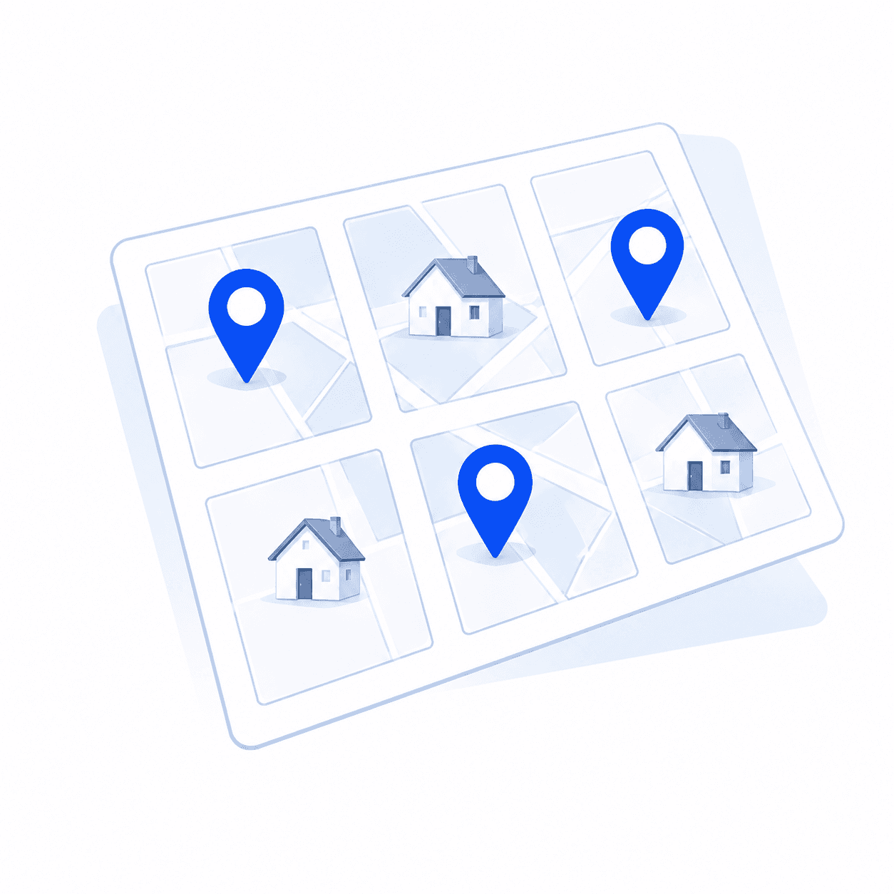 Neighborhood map with home sale pins